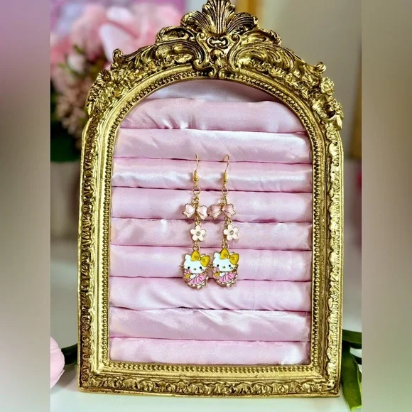 Flower Hello Kitty Earrings - Picture 1 of 2